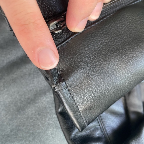 Mens Vegan Faux Leather Jacket (Flaw) - Picture 7 of 9